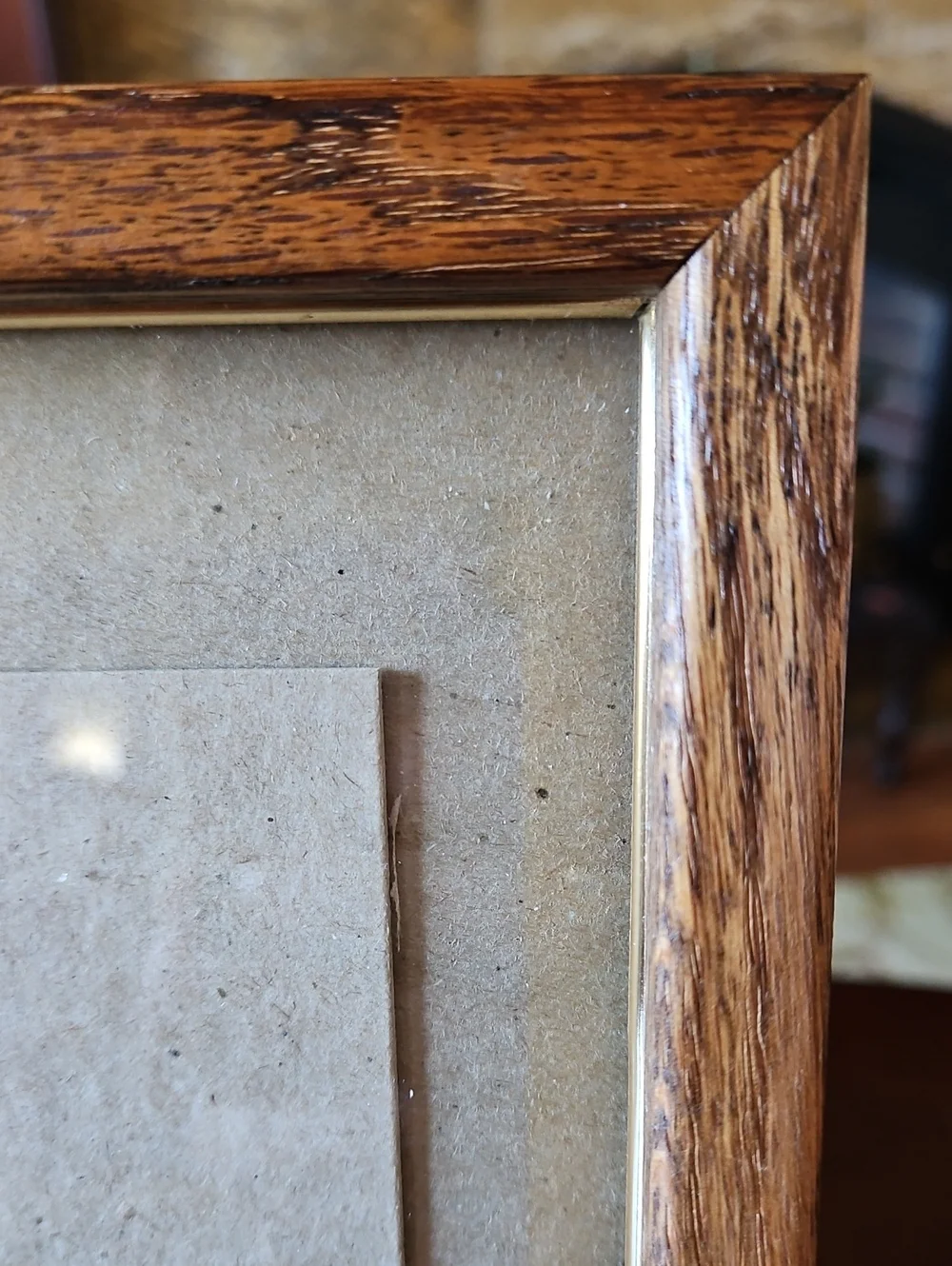 Authentic Vintage Heavy Grain Oak Photo Frame 8